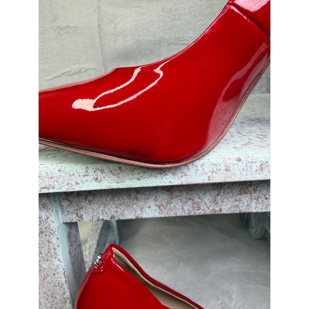 Sam Edelman Antonia Pointed Toe Pump Womens 9M Red Patent Stiletto Heel - Picture 5 of 13